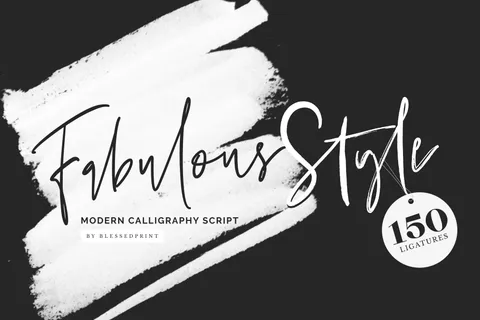 Fabulous Style - font for templett, modern calligraphy script by Blessed Print