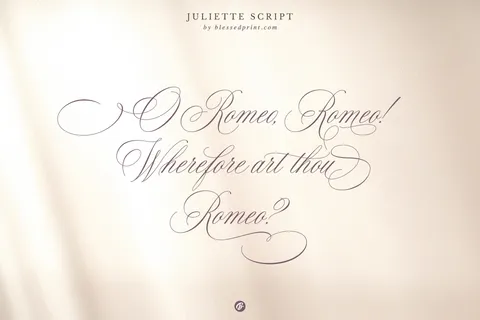 Quote typed with beautiful cursive font: Juliette script