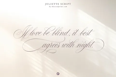 Elegant font in use: Juliette script, BlessedPrint