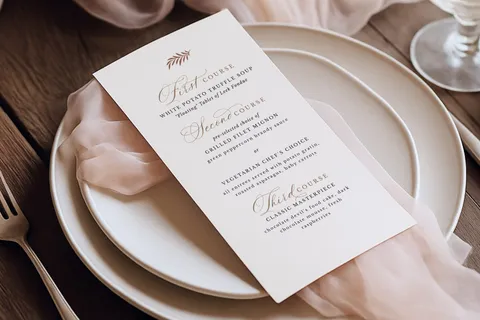 Elegant wedding invite using La Rumba script font, a modern calligraphy style with swashes and ligatures.