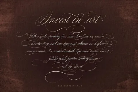 With School spending less and less time on cursive - poster example typed with Mozart Font
