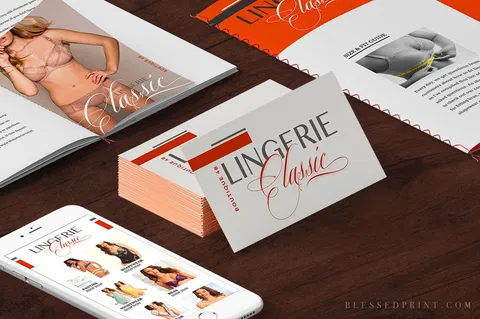 Lingerie example, fonts in use, Mozart font