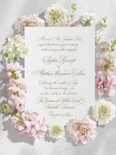 Flat lay wedding stationery scene — preview 2