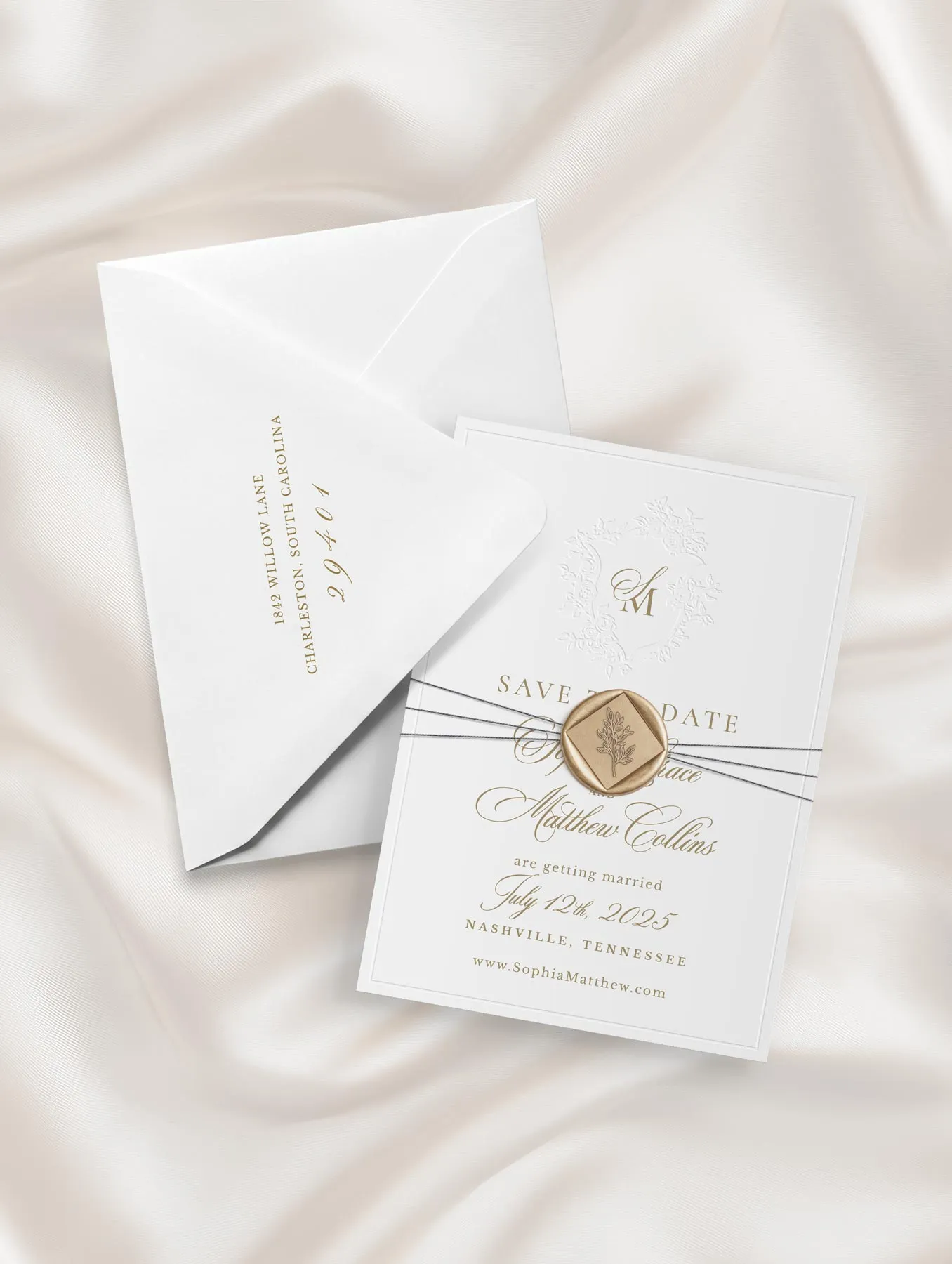 Flat lay wedding stationery scene — preview 4