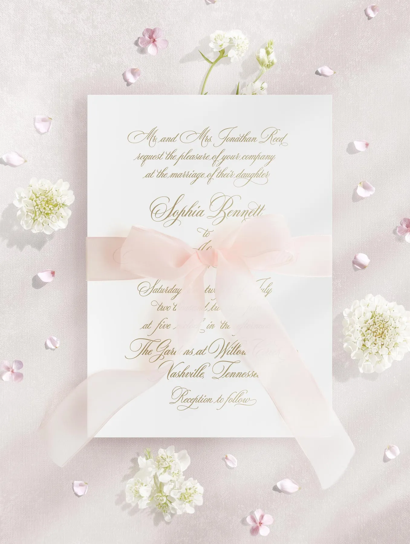 Flat lay wedding stationery scene — preview 5