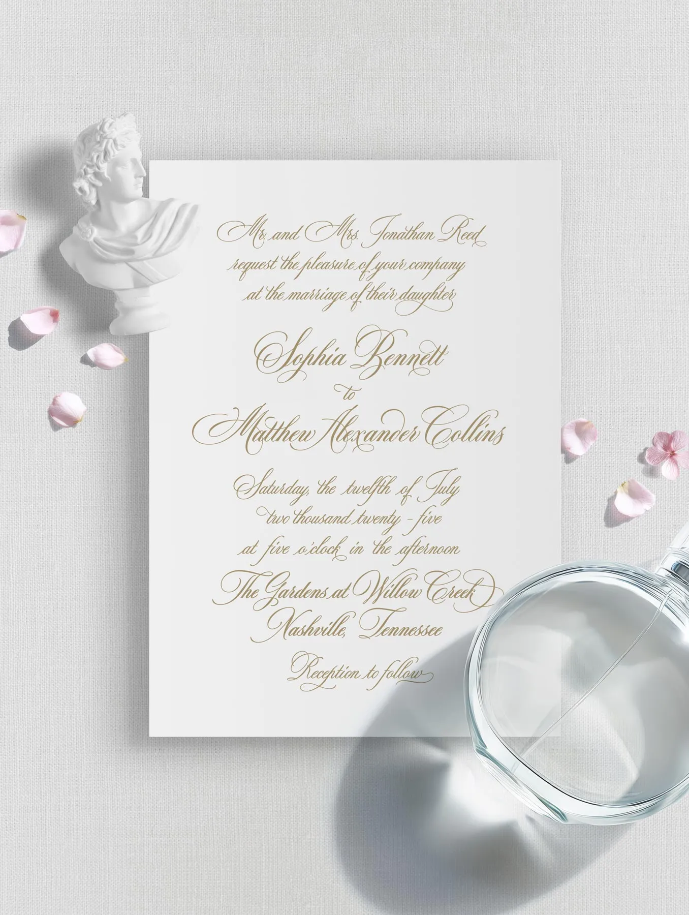 Flat lay wedding stationery scene — preview 8
