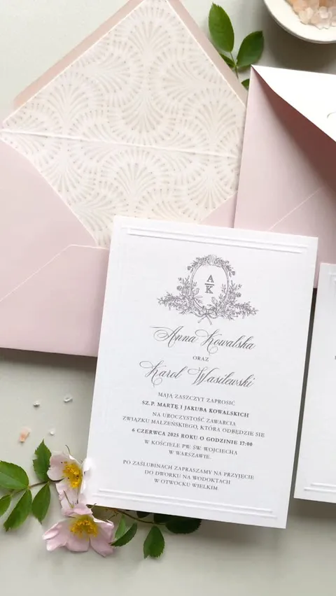 Wedding invitation video cover by Karteria featuring Mozart Script calligraphy by Blessed Print.